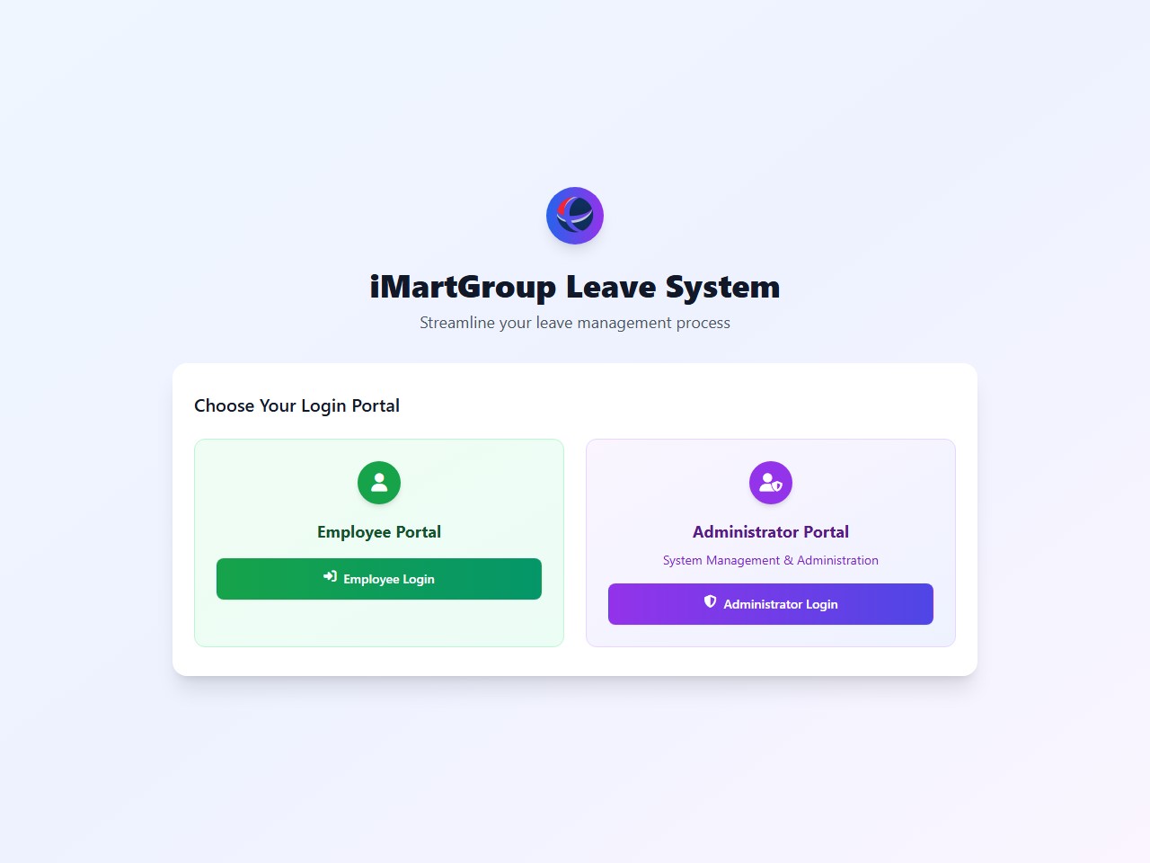 iMartGroup Leave System employee and administrator portals