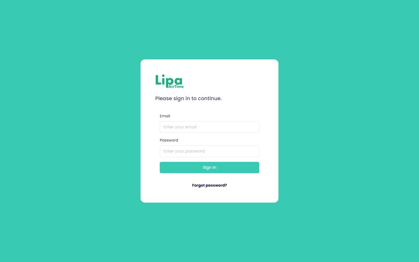 Lipa Airtime login for iMartGroup airtime platform