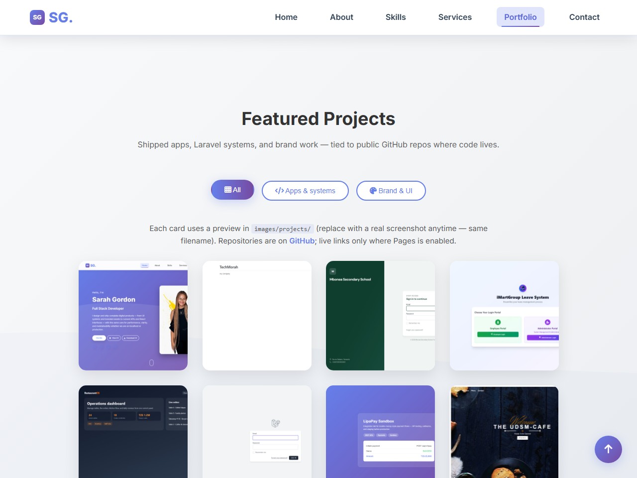 Earlier portfolio GitHub Pages build